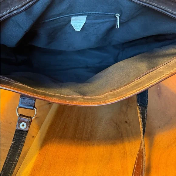 Vintage Artisanal Inca Sun Leather Tote Bag Made in Bolivia - Picture 15 of 15